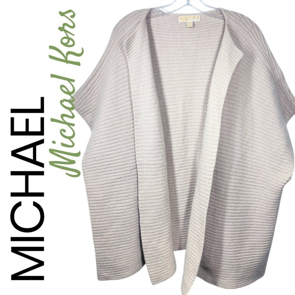 MICHAEL MICHAEL KORS 100% CASHMERE OPEN CARDIGAN SWEATER OVERSIZED OLD MONEY, XL